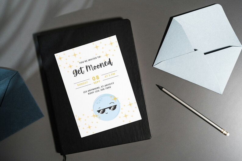 Personalized 2024 Solar Eclipse Invitation Funny Eclipse Invitation Canva Invitation Solar Eclipse Template Get Mooned image 4