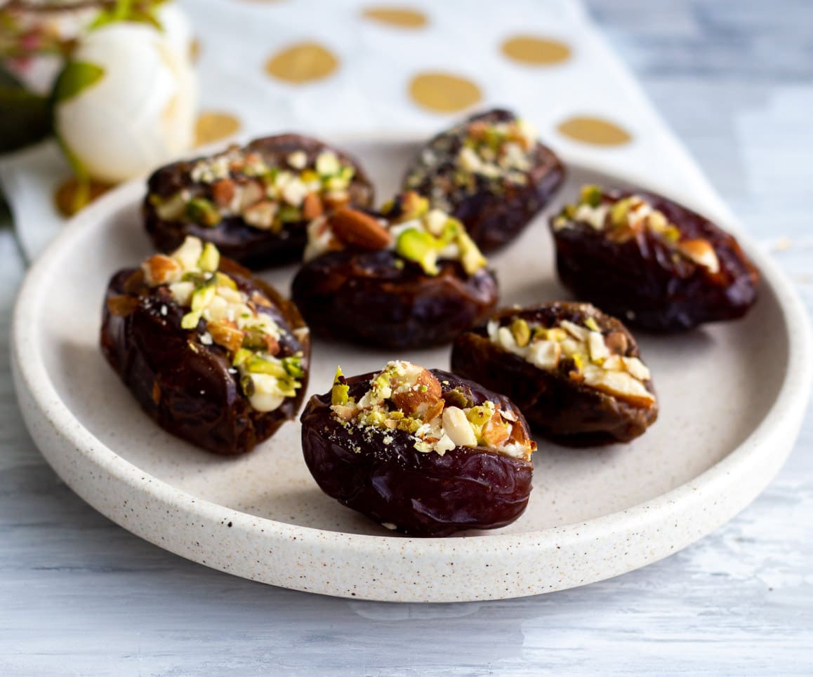 Stuffed Dates with Cream Cheese and Nuts • Curious Cuisiniere