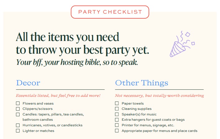 Party Checklist