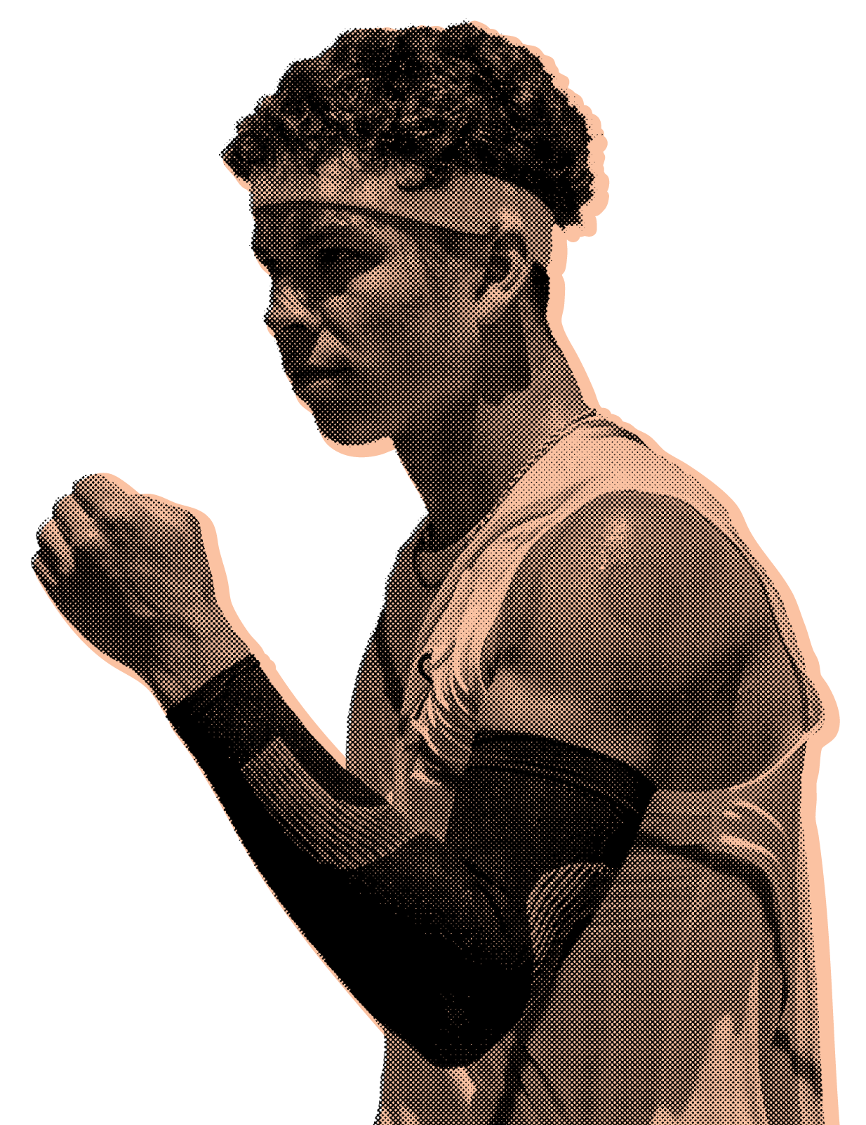 A halftone stylized image of the famous men's tennis player Ben Shelton