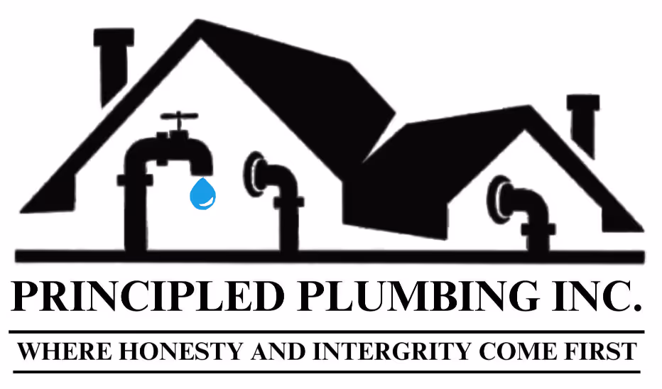 Principled Plumbing Inc. Logo with tagline: Where Honesty and Integrity Come First.