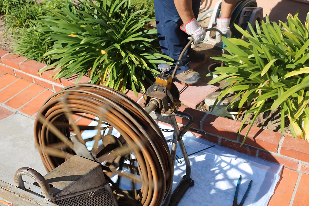 Drain cleaning for a residential property.