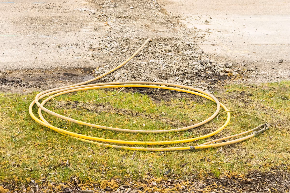 Gas line repair is in progress.