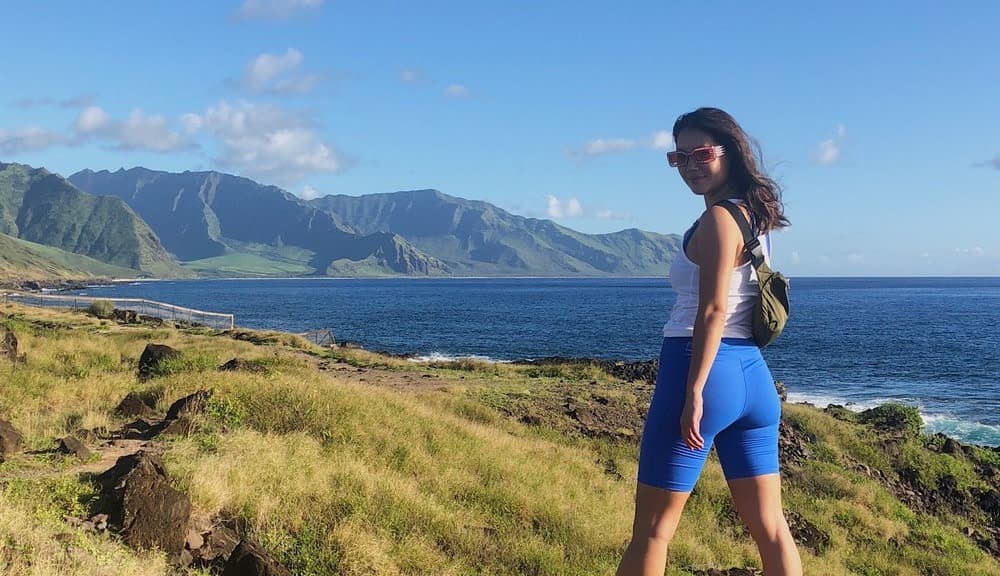Sophia Li on a coastal hike