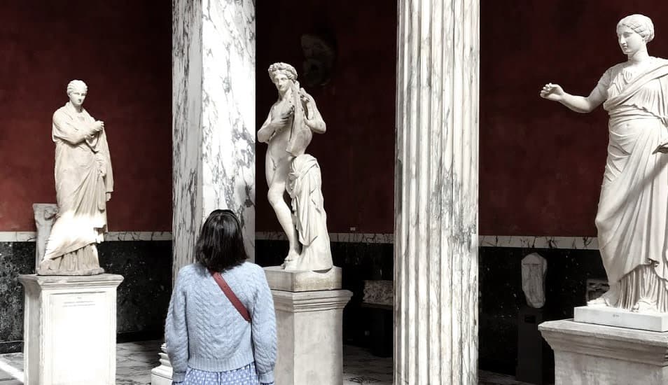 Babba C Rivera viewing sculptures