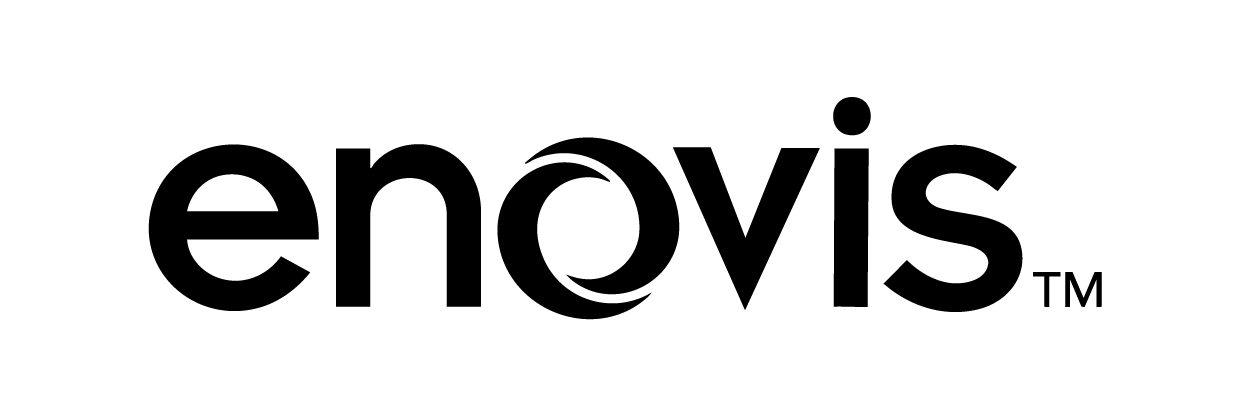 Enovis company logo with stylized circular design integrated in the letter 'o'.