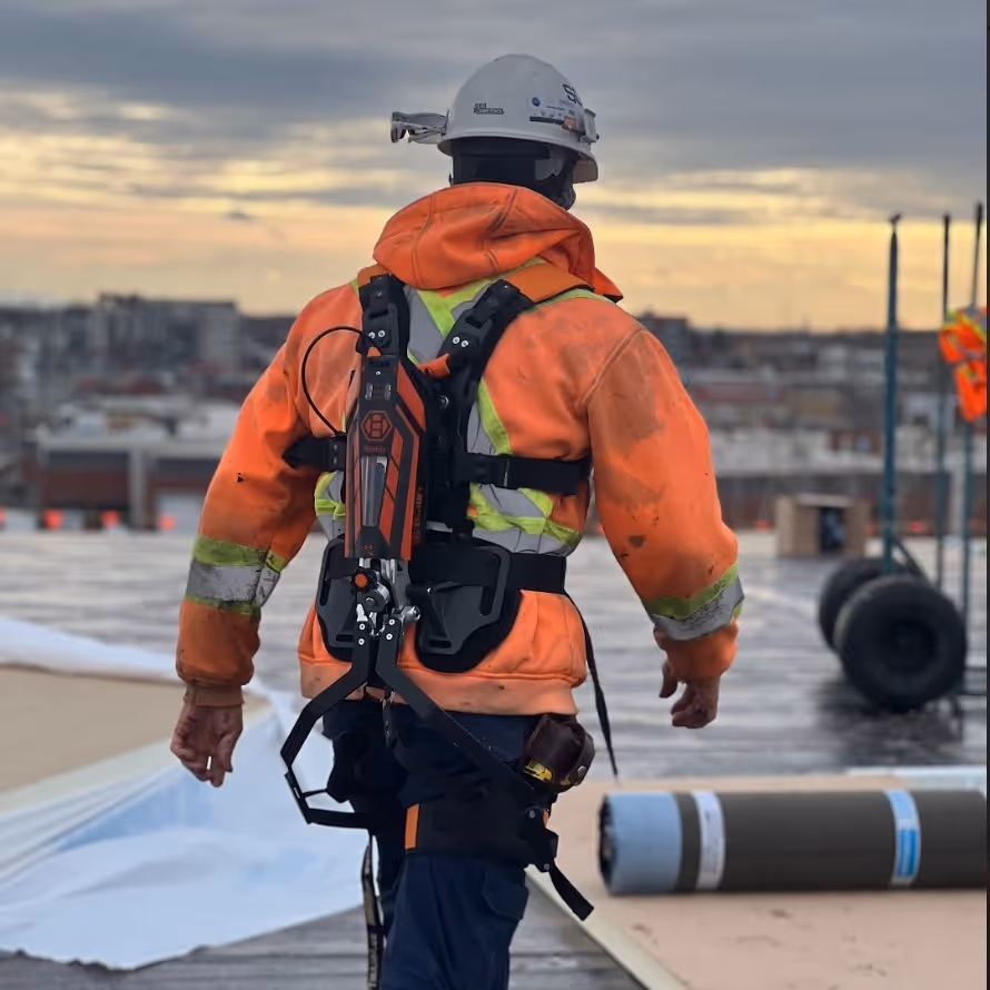 worker using biolift exoskeleton