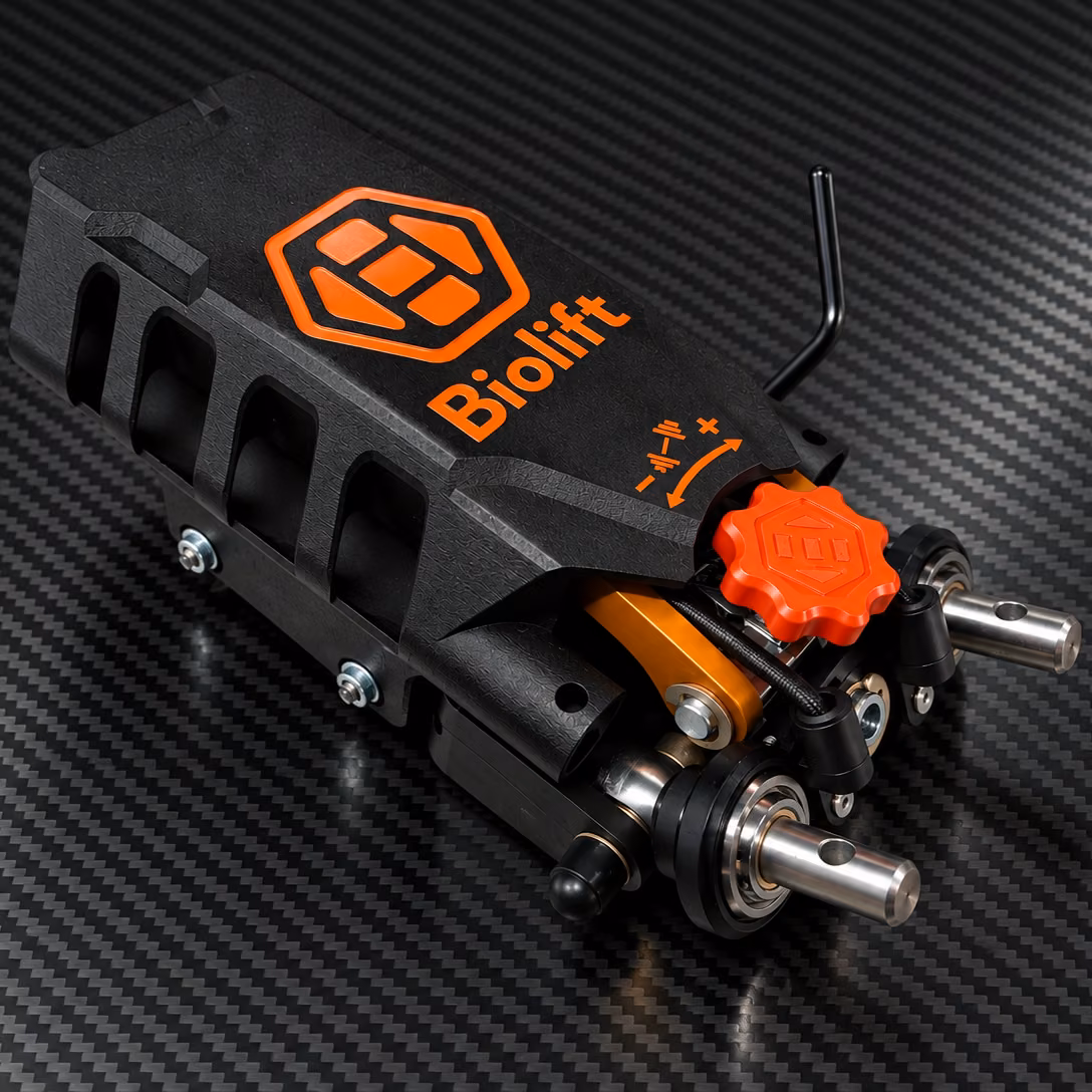 Close-up of the Biolift Carbon exoskeleton mechanism