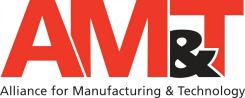 Logo of AM&T with large red letters AM and smaller black letters & T, with text 'Alliance for Manufacturing & Technology' beneath.