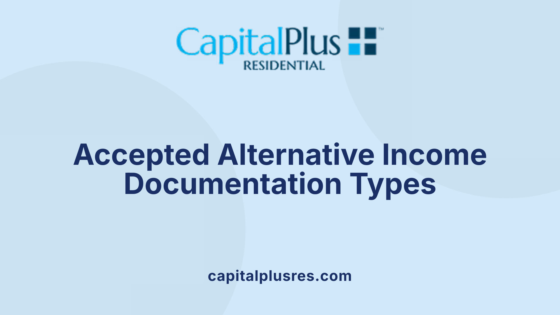 Accepted Alternative Income Documentation Types