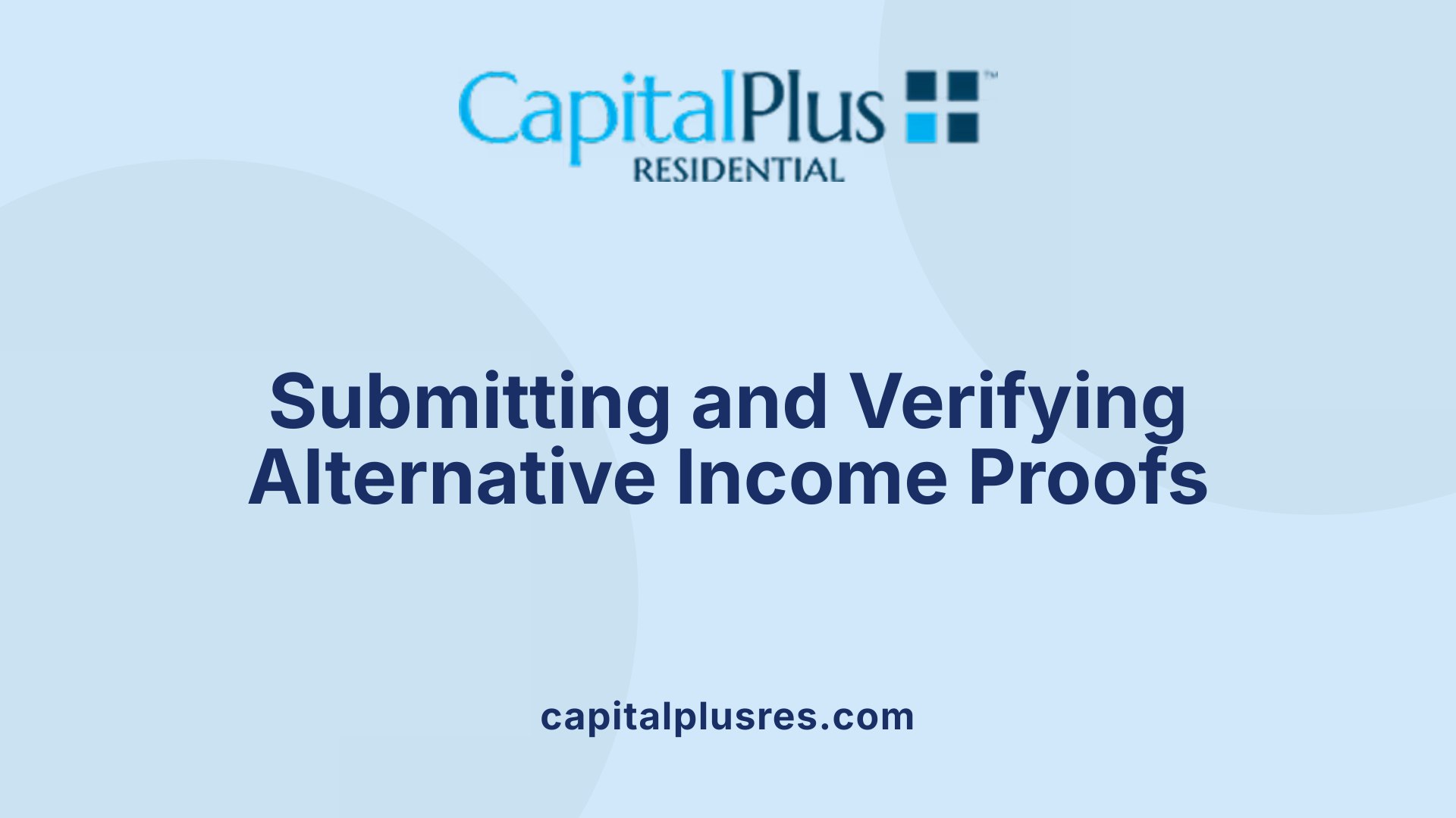 Submitting and Verifying Alternative Income Proofs