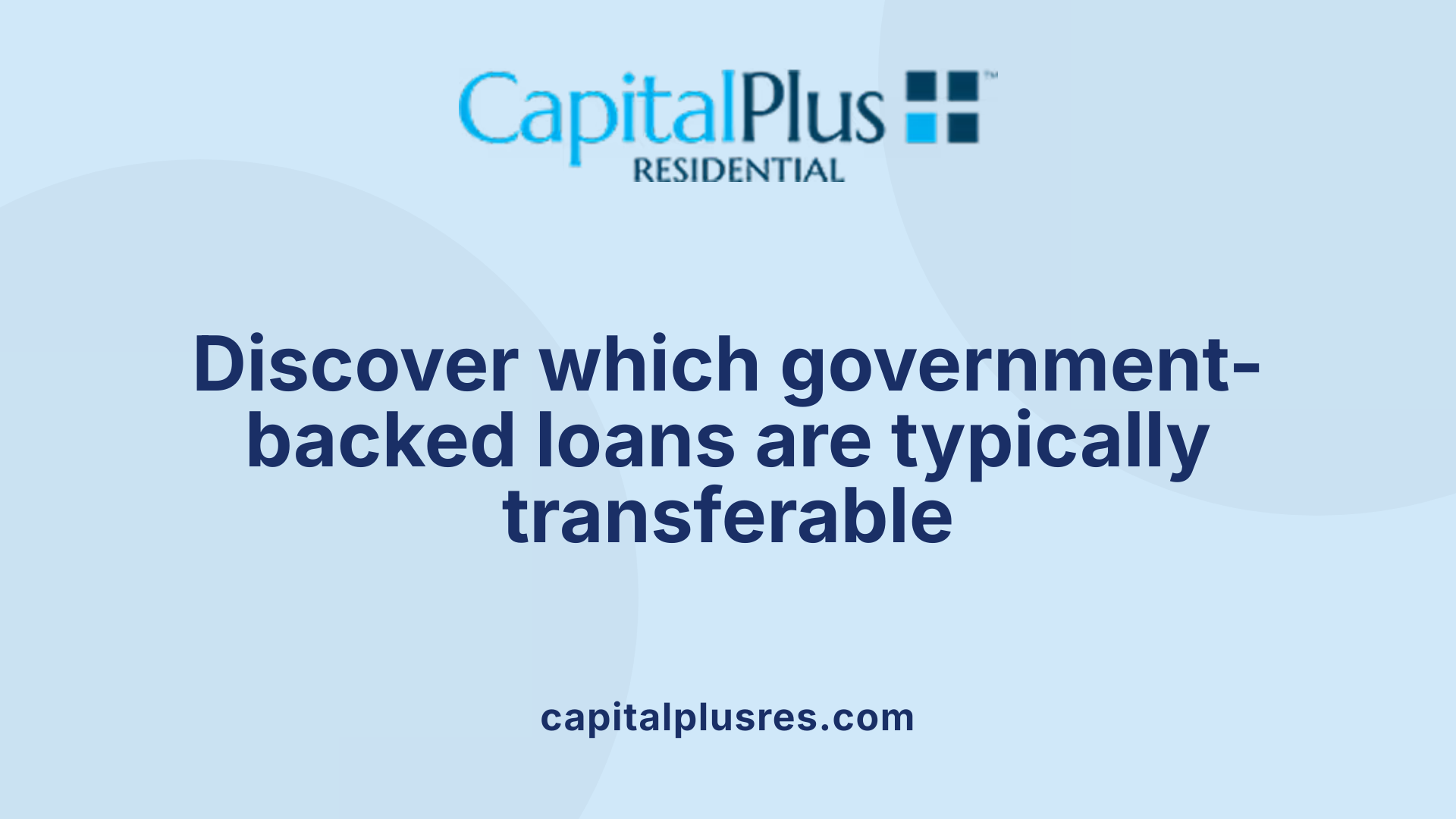 Discover which government-backed loans are typically transferable
