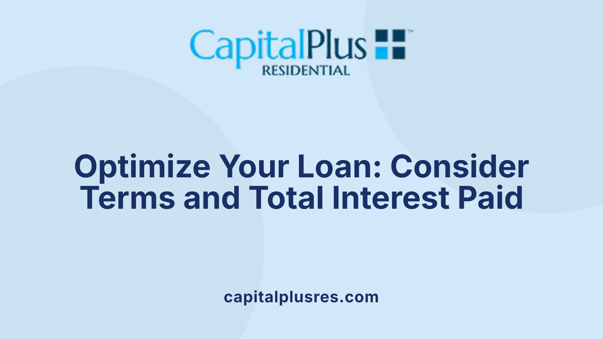 Optimize Your Loan: Consider Terms and Total Interest Paid
