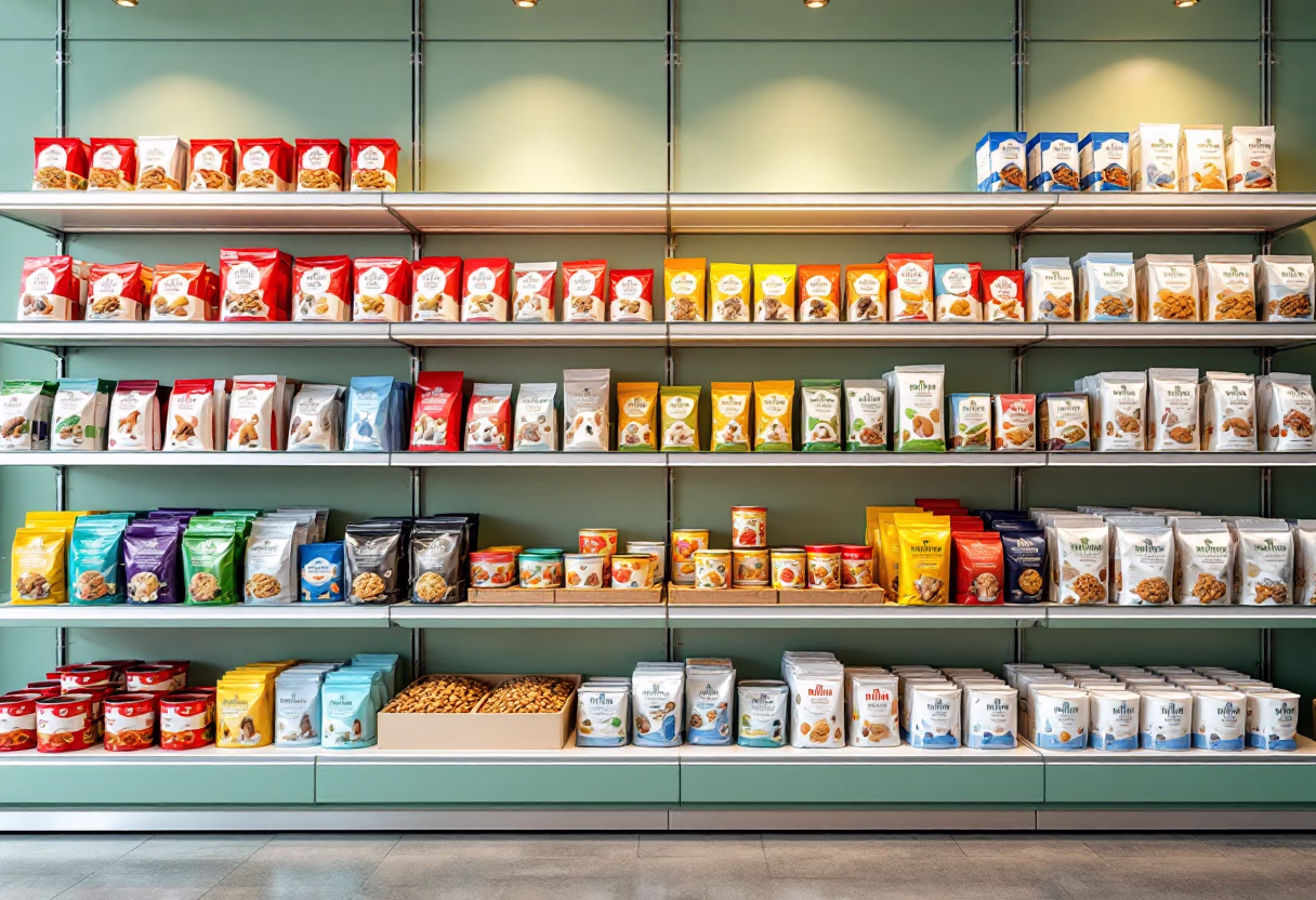 image of various pet food brands on shelves