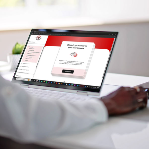 TTCU's Online Mortgage Application on Computer screen