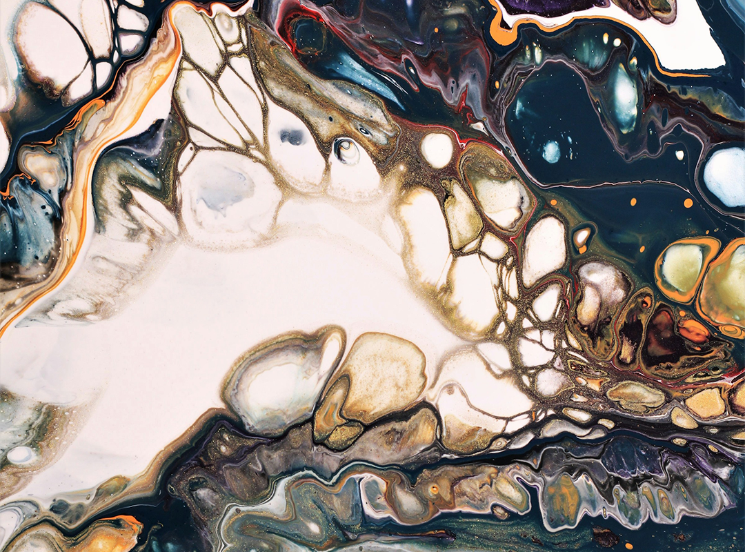 Abstract oil and watercolour painting