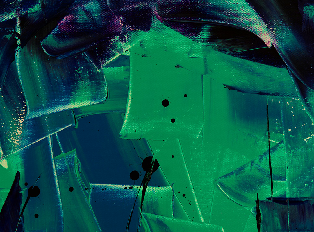 Canvas painting of abstract brush strokes