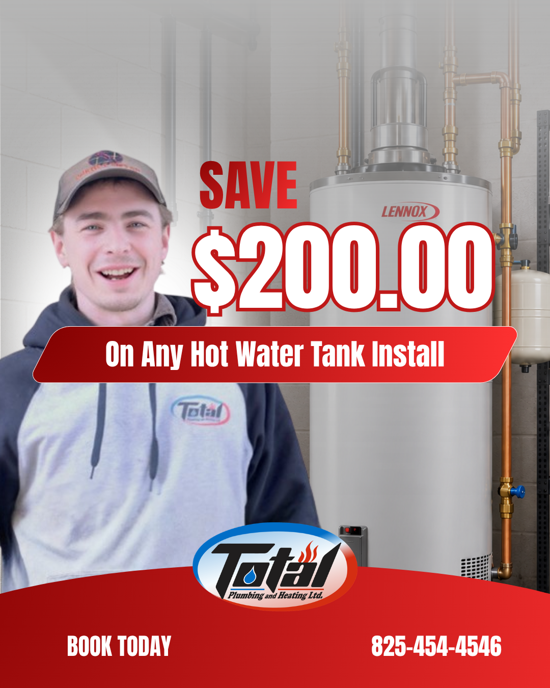 Save $200 On Any Hot Water Tank Install