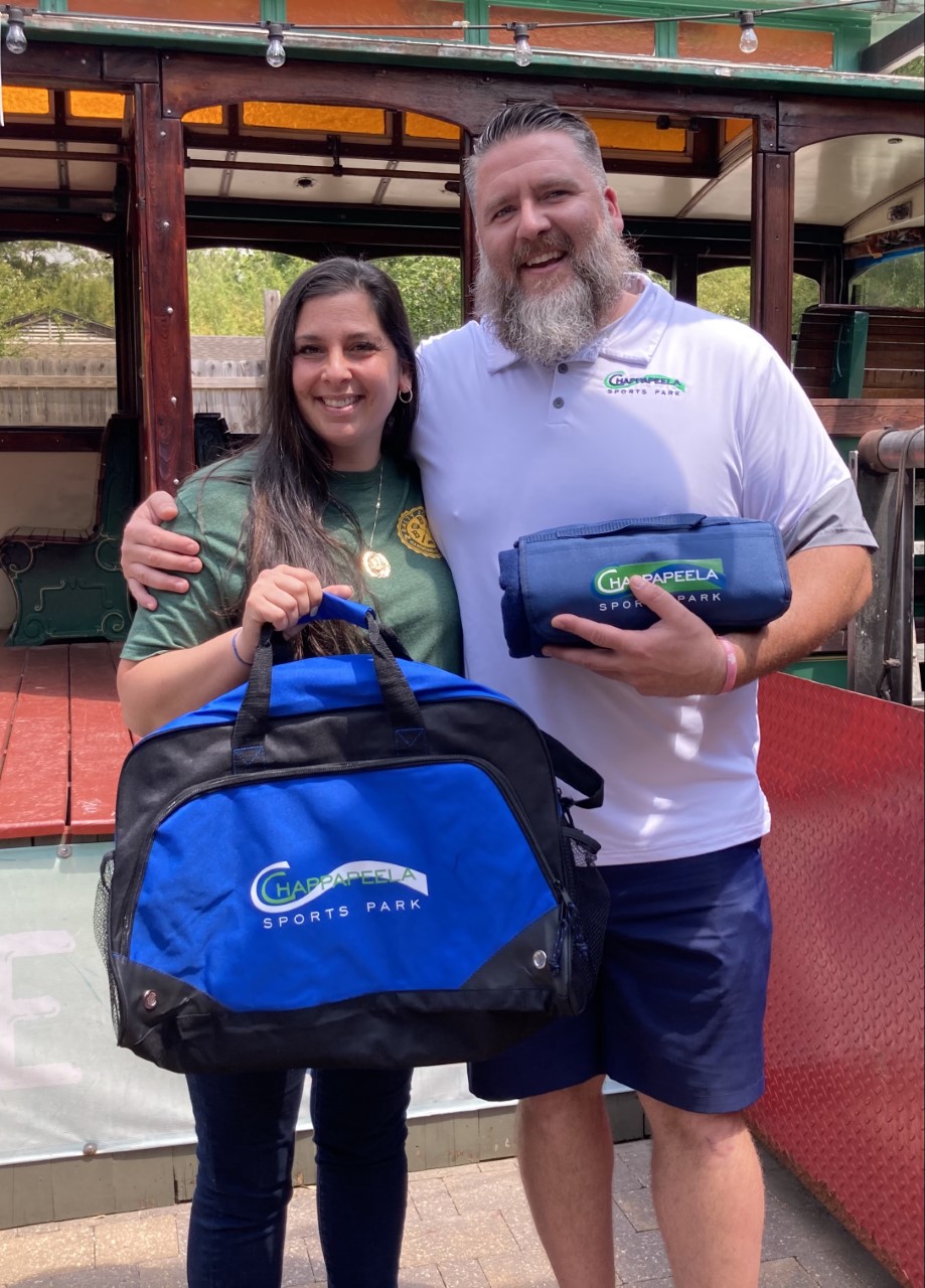 Ryan Barker, Chappapeela Sports Park, and Nicole Anthony, Salty Joe's.