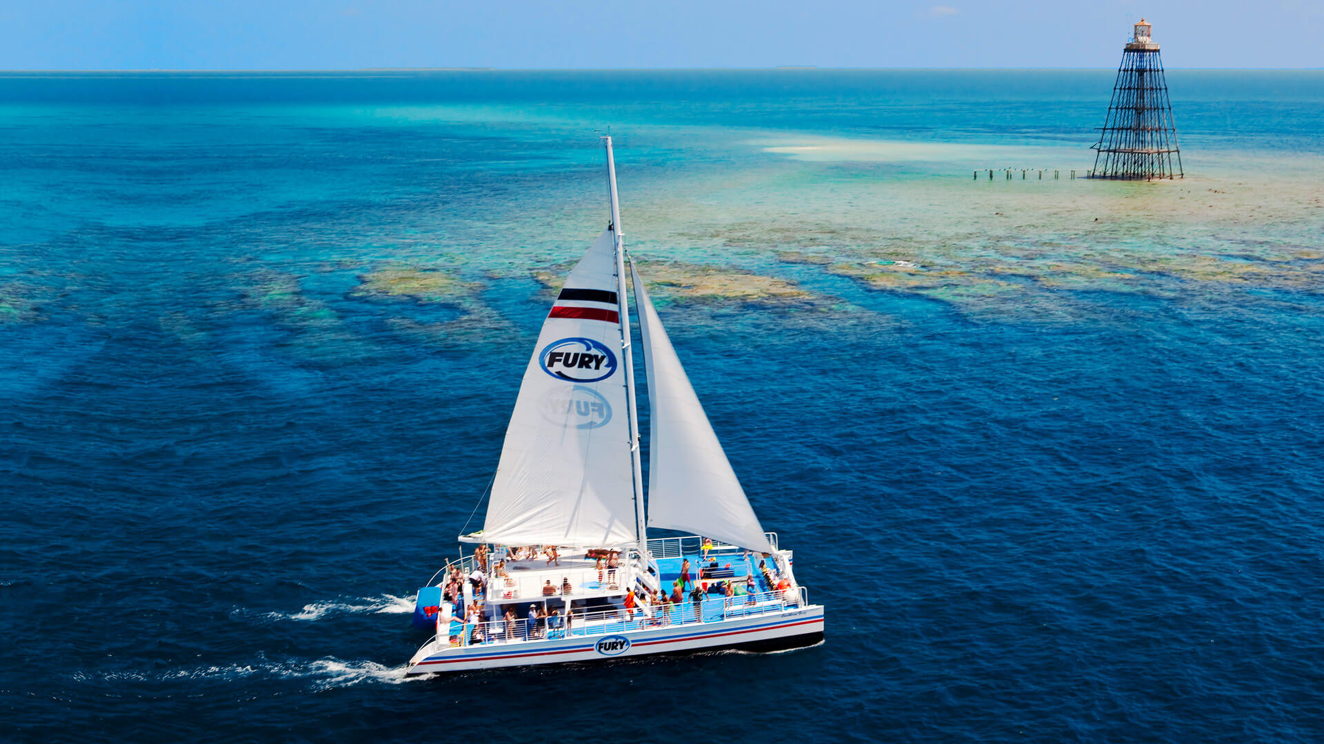 Drone shot of the snorkel boat returning to shore