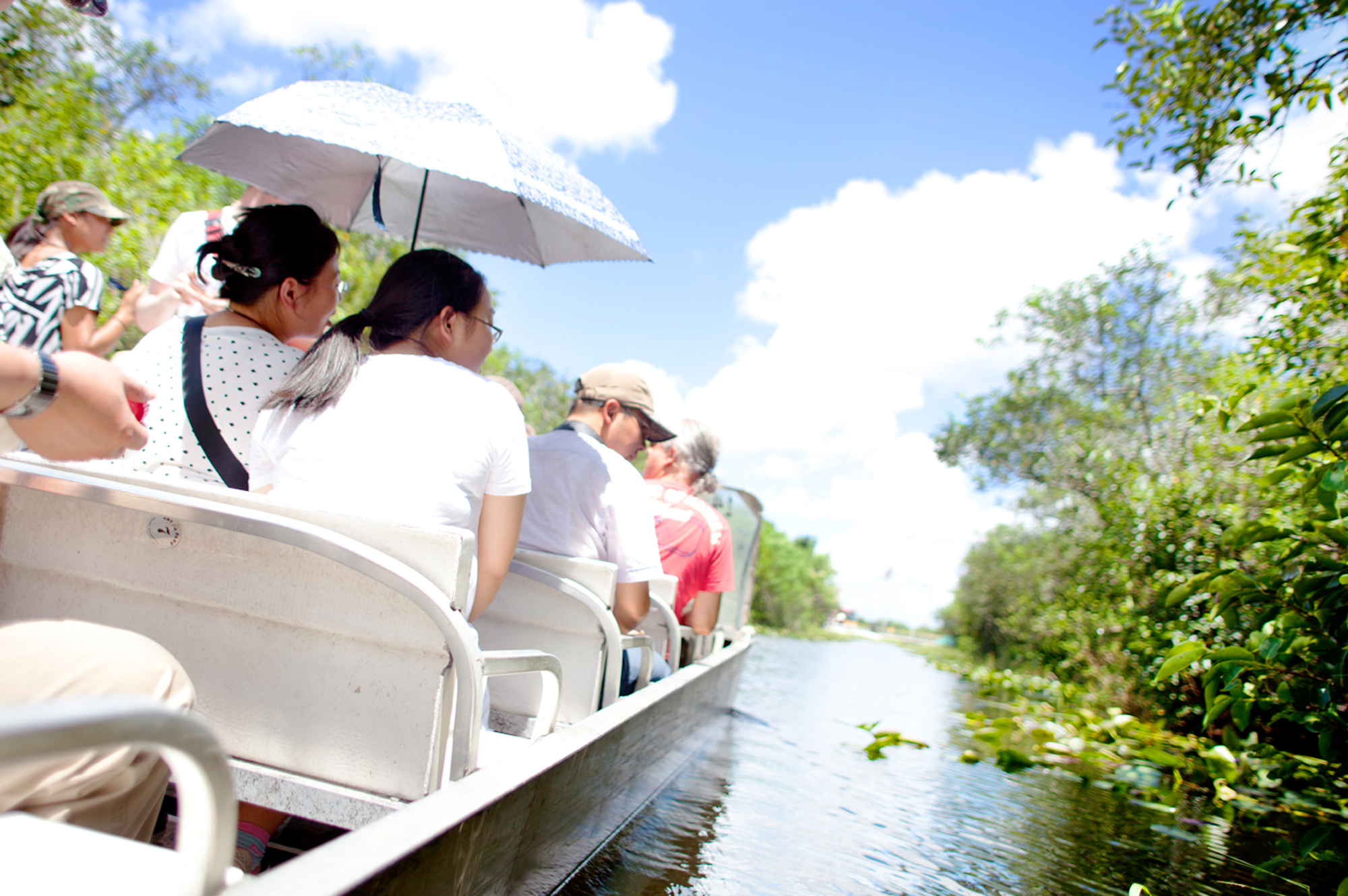 Moving slowing on the water looking for gators