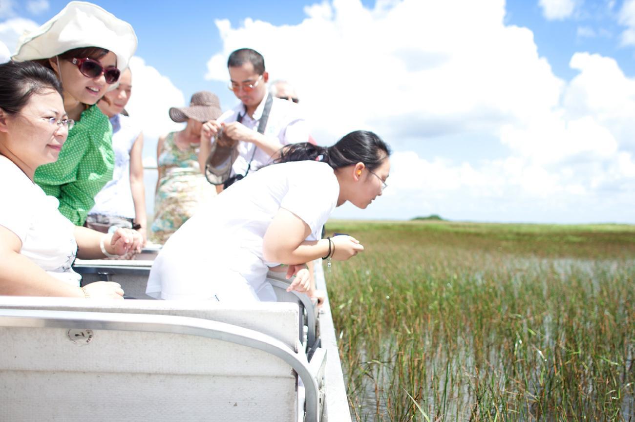 Airboat ride stopped on the River of Grass