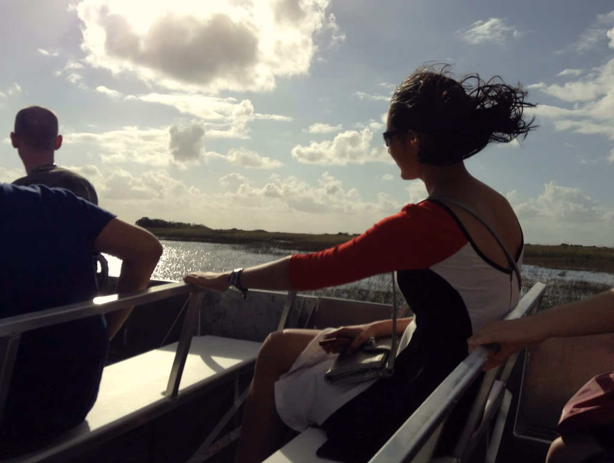Speeding across the water on an afternoon tour