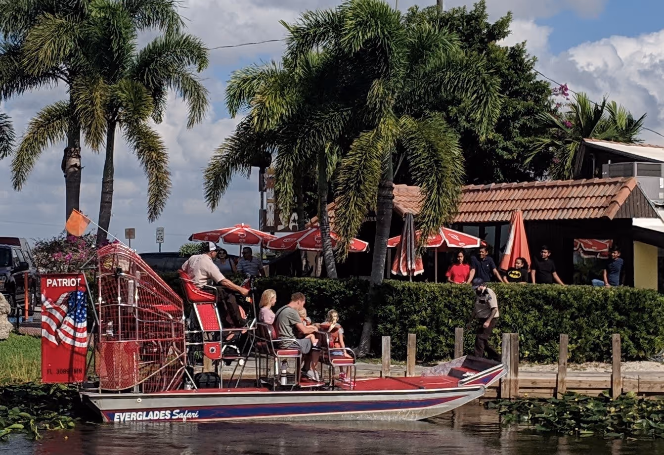 Private airboat tour arriving back to the dock