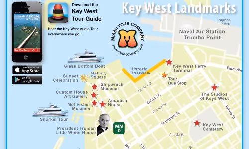 Mappa del tour di Key West: attrazioni, tempo di guida e luoghi imperdibili