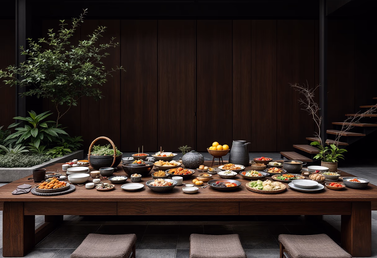 image of community gathering (for a buddhist monasteries & temple)