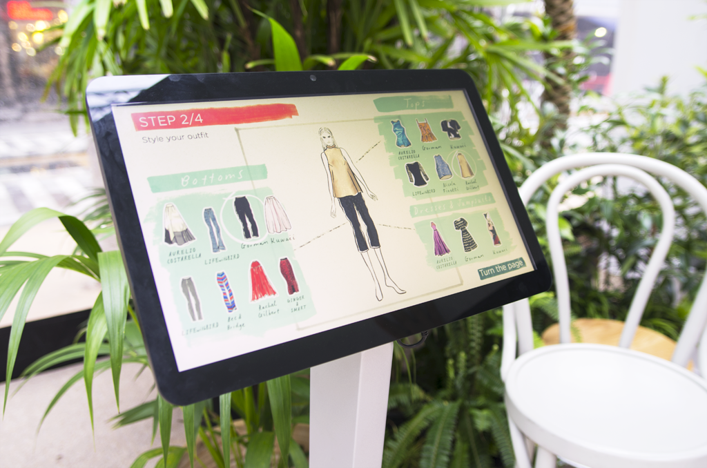 A photo of a podium carrying the main interface to the MSFW Sketchbook.