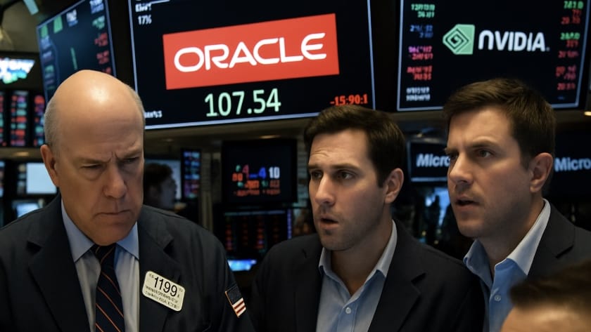 Oracle -14% AI spending bubble fears Nasdaq
