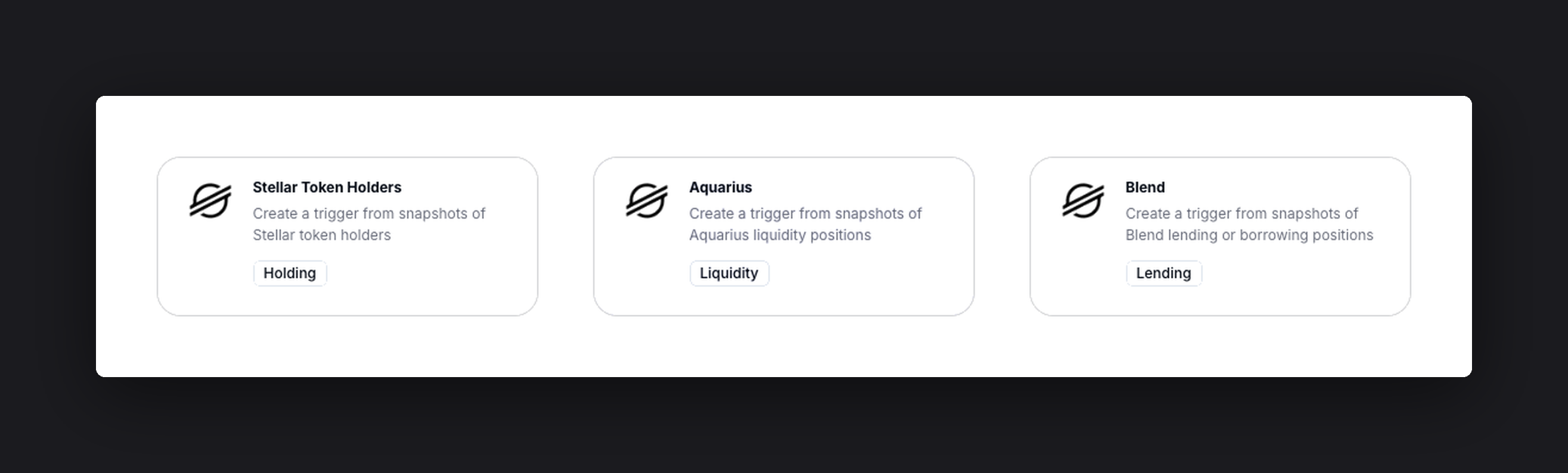 Stellar Token Holders, Aquarius and Blend triggers in the Fuul dashboard