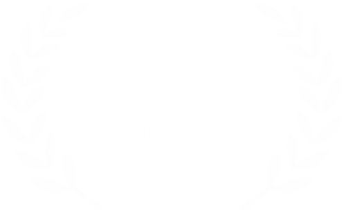 A wreath with the words, "Time Best Inventions 2023."