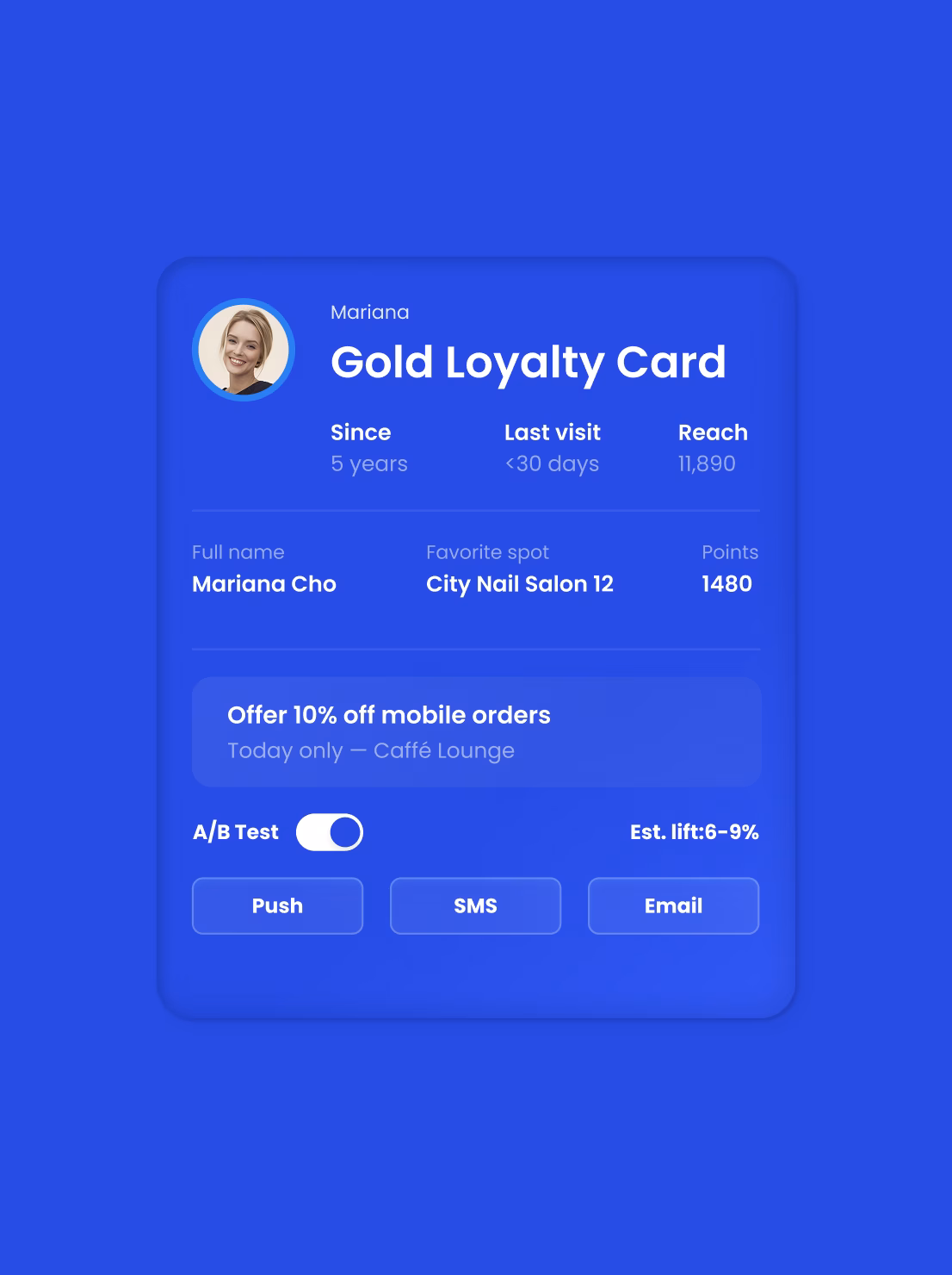 a screenshot of a loyalty card