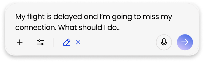 User prompt: My flight is delayed