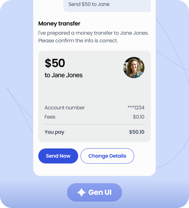Gen UI - Simplified money transfer