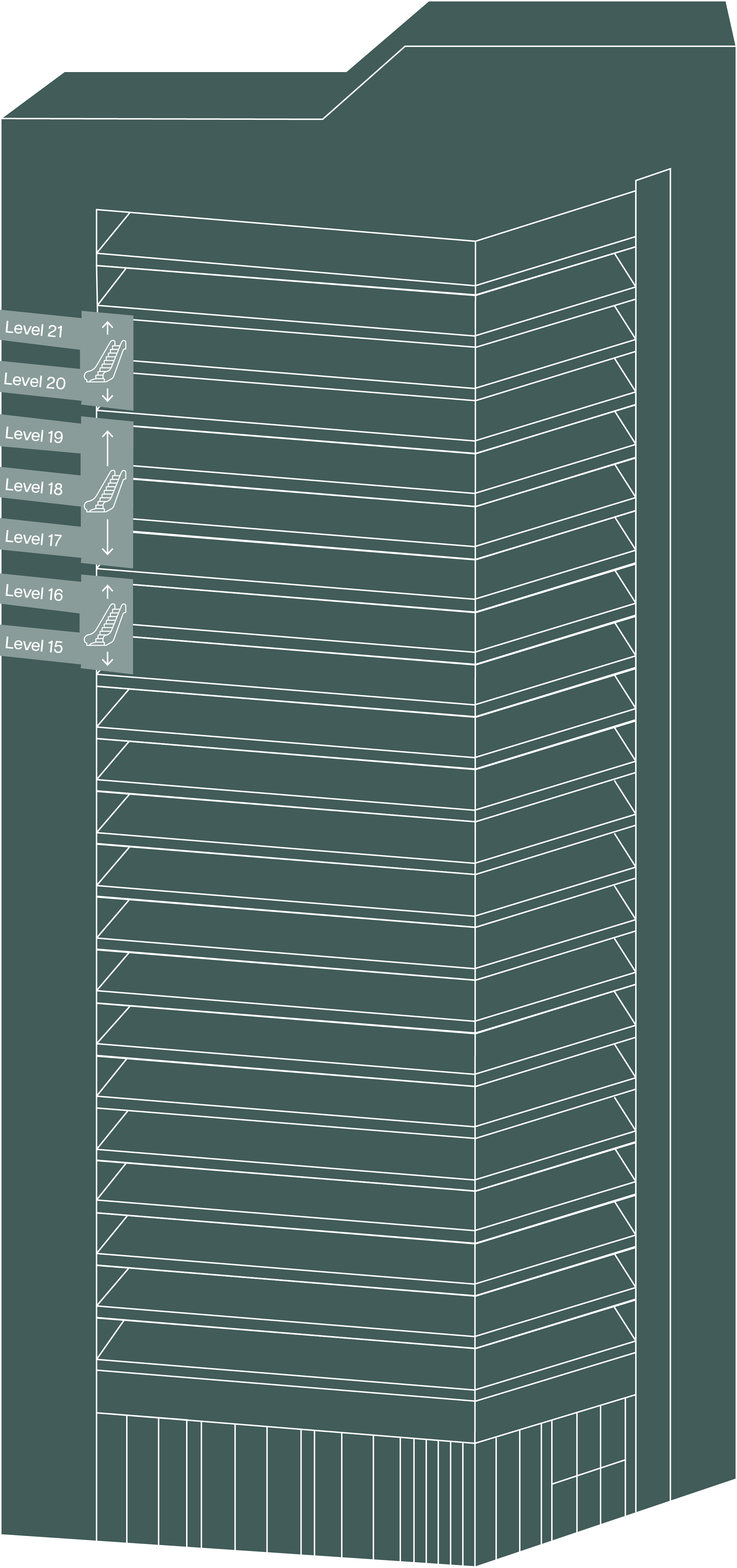 30 Pirie Street building elevation with leasing levels
