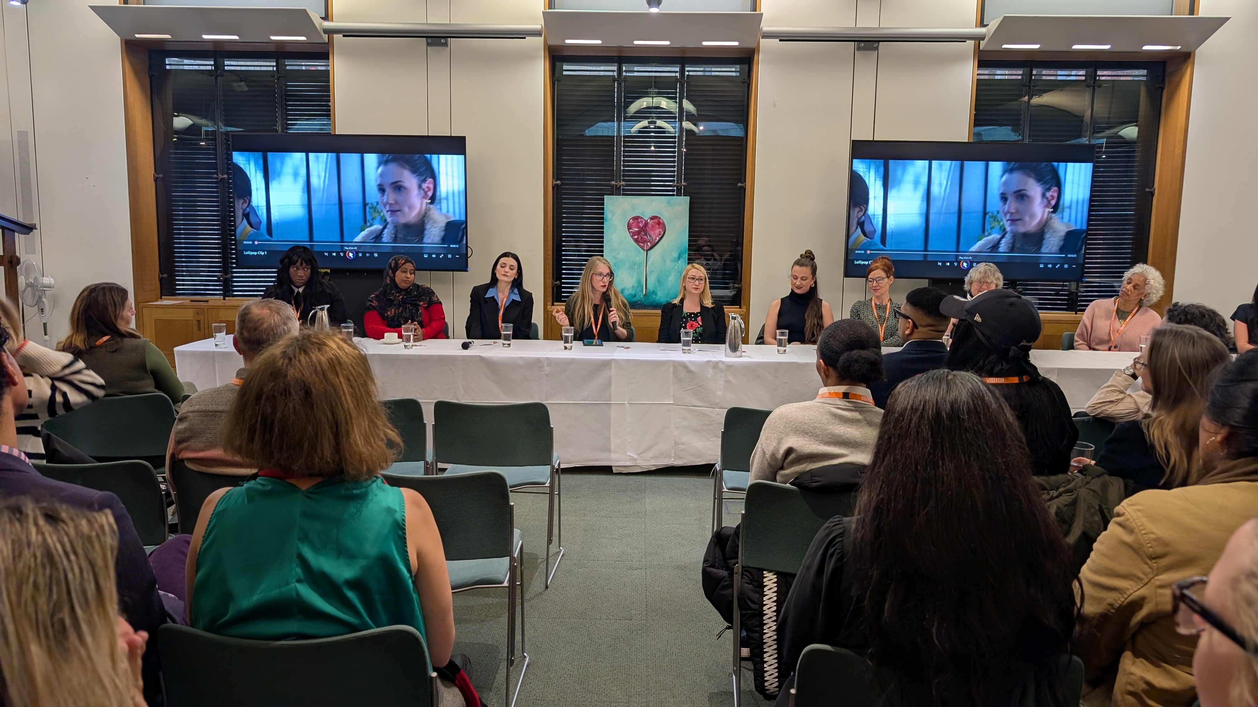 Kirsty Kitchen speaks at an event in Parliament to share scenes from BBC film LOLLIPOP