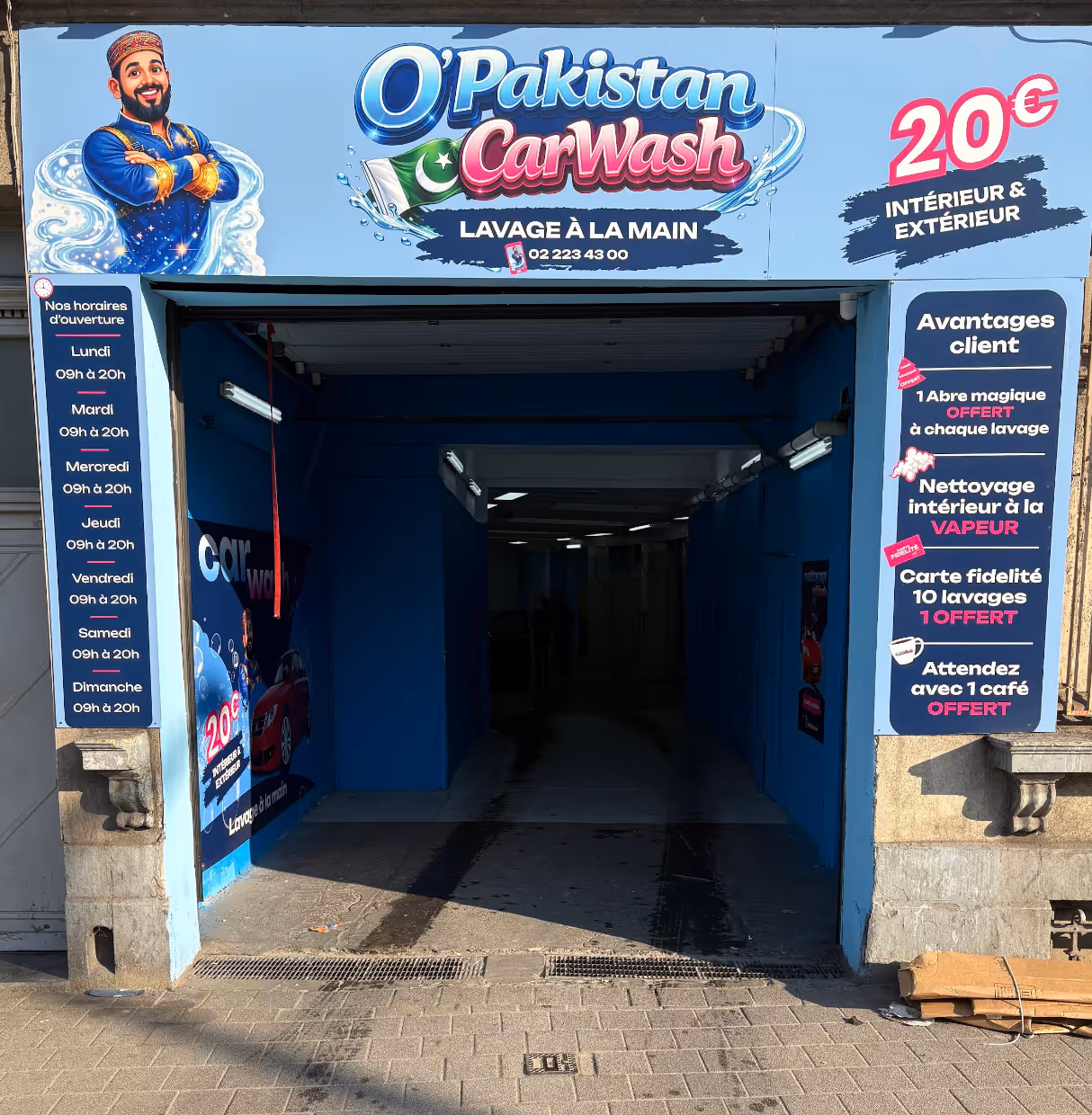 Plaque Dibond imprimée Ô Pakistan Wash – enseigne car wash Bruxelles centre – Enseignes Lumineuses
