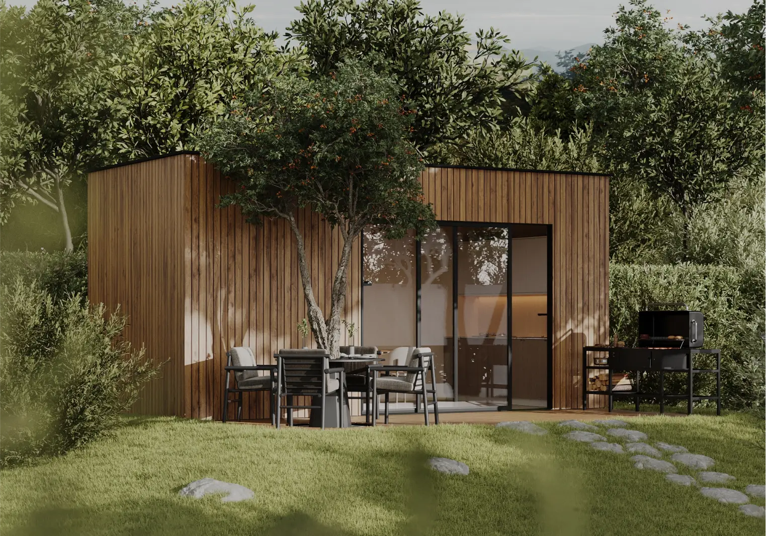 tenfold glamping zahradní domek vizualizace