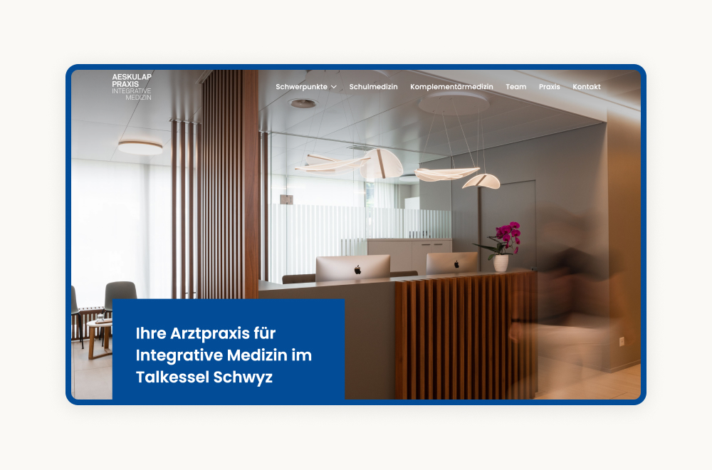 Webflow Website Beispiel: Aeskulap Praxis Gruppe