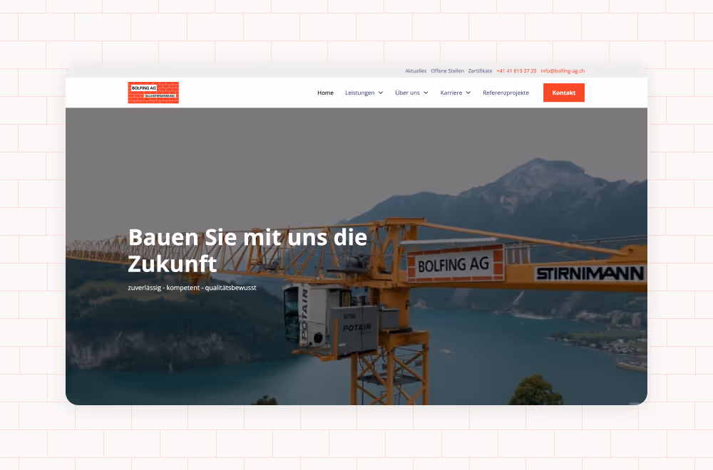 Webflow Website Beispiel: Bolfing