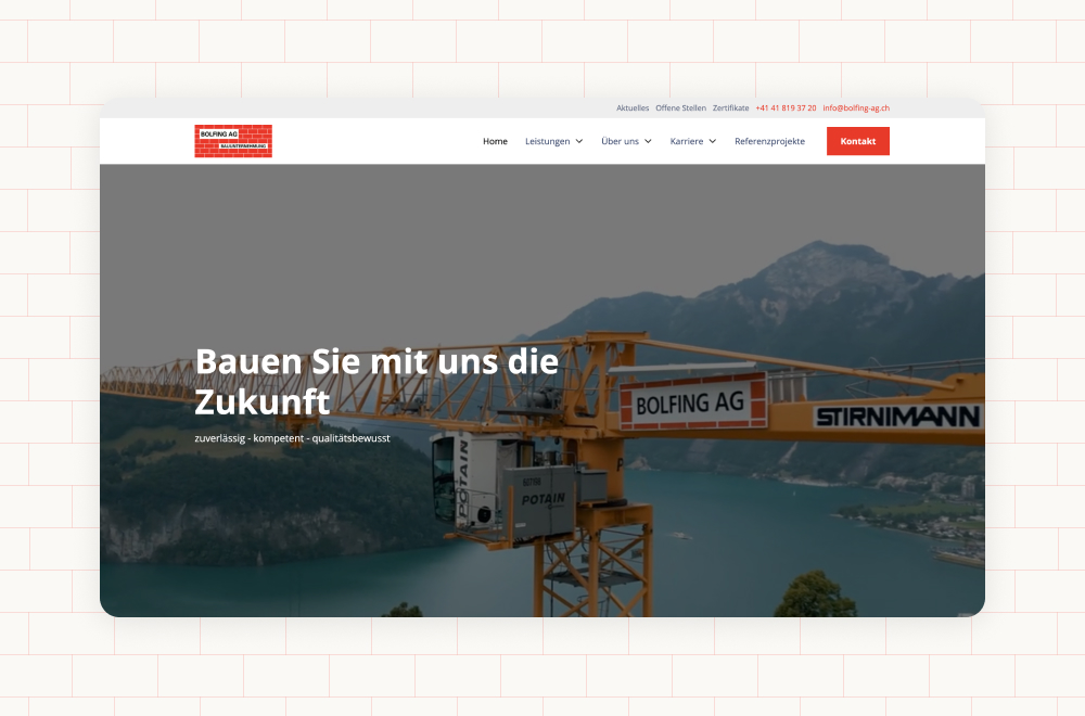 Webflow Website Beispiel: Bolfing
