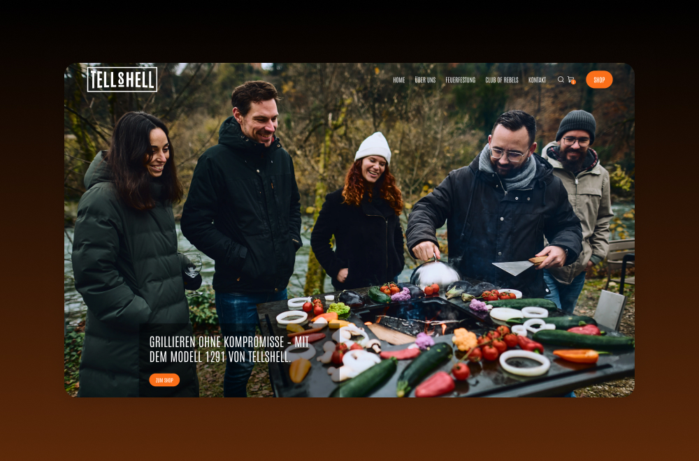 Webflow Website Beispiel: TellsHell