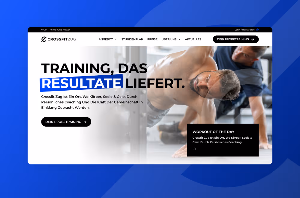 Webflow Website Beispiel: CrossFit Zug