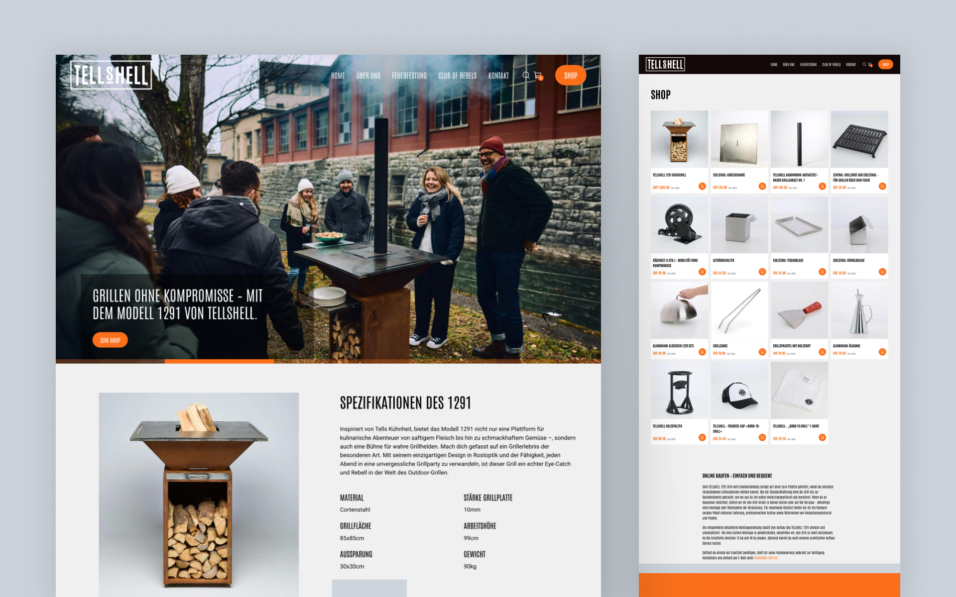 Custom Shopify Store für Schweizer Grill Marke