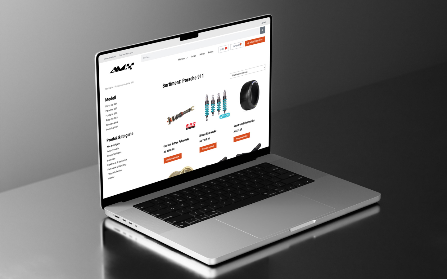 E-Com Lösung für Rennsport Unternehmen