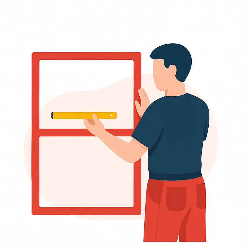 Illustration of a man with a measuring tape – symbolizing precise measurement and customization