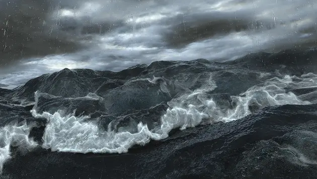 OCEAN, 2022/2024, video installation, wall-mounted LED display, sound, 1 min.